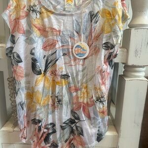 C&C California Women's Floral Blouse - Yellow, Pink, Blue